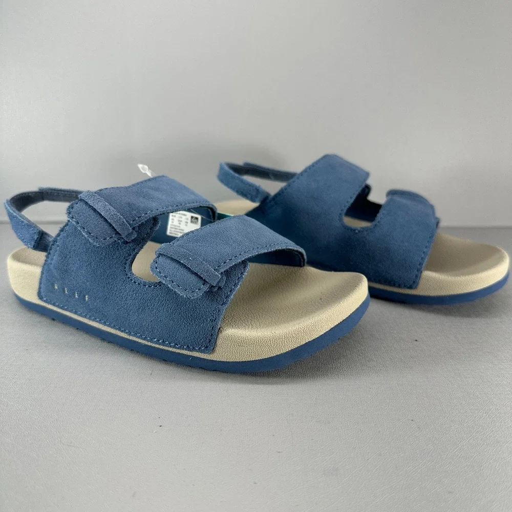 Reef Little Ojai Sandals Kids 12 Dusk Blue Suede Feel‎ Strap NEW CJ6647